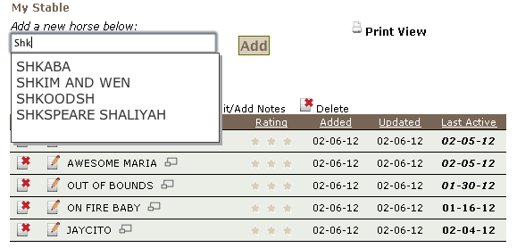 Brisnet Stable Alert