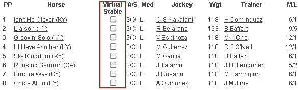 Equibase Virtual Stable