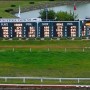A toteboard showing the odds in the track's infield
