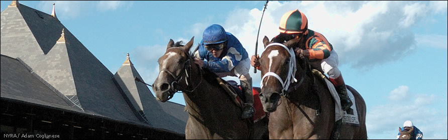 Proud Spell and Music Note battle to the wire in the 2008 Alabama Stakes.